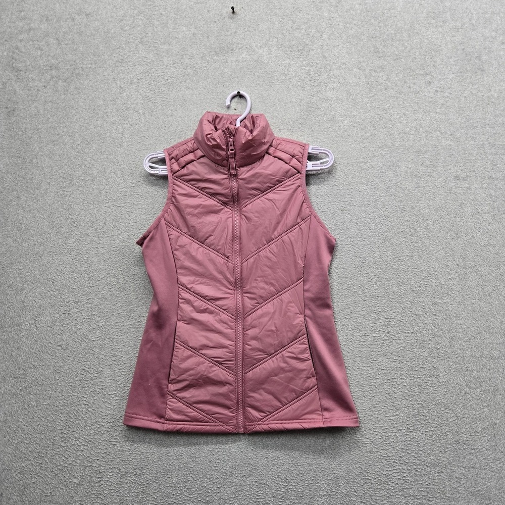 Avia Women Jacket S (4-6) Pink Nylon Polyester Vest Activewear Zipper Sleeveless